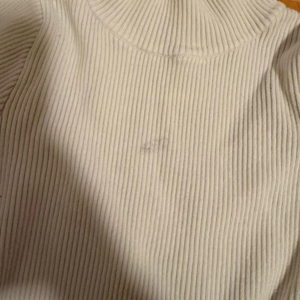 White Ribbed Long Sleeve Top - Picture 3 of 5